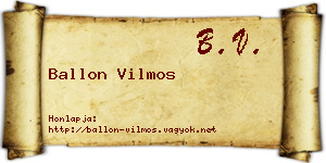 Ballon Vilmos névjegykártya
